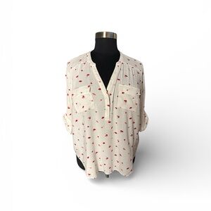 Torrid Harper Slub pullover 3/4 sleeves Office siren Blouse Oversized Plus Sz 1